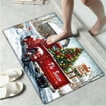 thumbnail image 6 of Christmas, red pickup truck, Tis the Season "snowflake, snowman, wooden house, holiday realistic style Flannel Soft Kitchen Rugs Non Slip Washable, Throw Mat, Non-Skid Runner Mat, Floor Mat, Doormat, 6 of 6