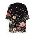thumbnail image 4 of Meichang Summer Kimonos for Women Open Front Chiffon Cardigan Floral Kimonos 3/4 Sleeve Casual Boho Cover Up Blouse Top, 4 of 5