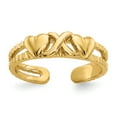 thumbnail image 1 of 14K Yellow Gold Hearts & X Toe Ring, 1 of 4