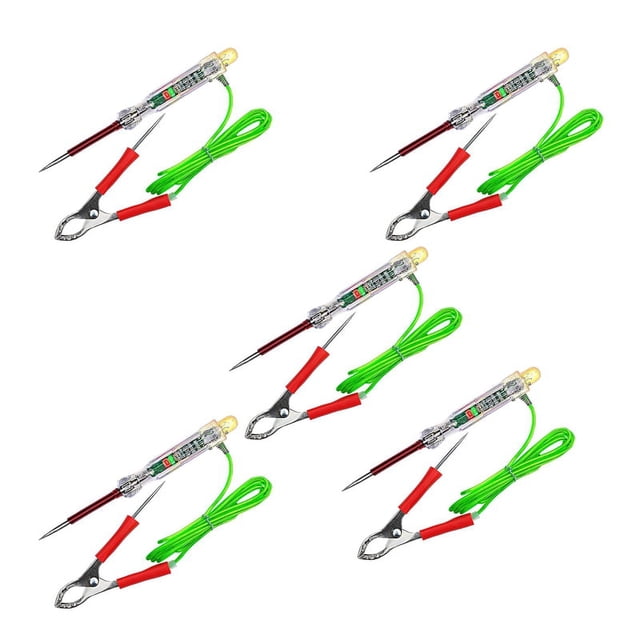 5X Probador de Circuito LED Automotriz Luz de Prueba de 6-24 V con Sondas Dobles Pinza de Cocodrilo de Alambre Anticongelante de 47 Pulgadas para Prueba