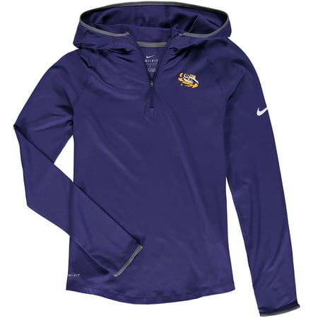 Nike Kids Outfit - LSU Tigers Nike Youth Girls Element Logo 1/4 Zip Hoodie - Purple - Yth M