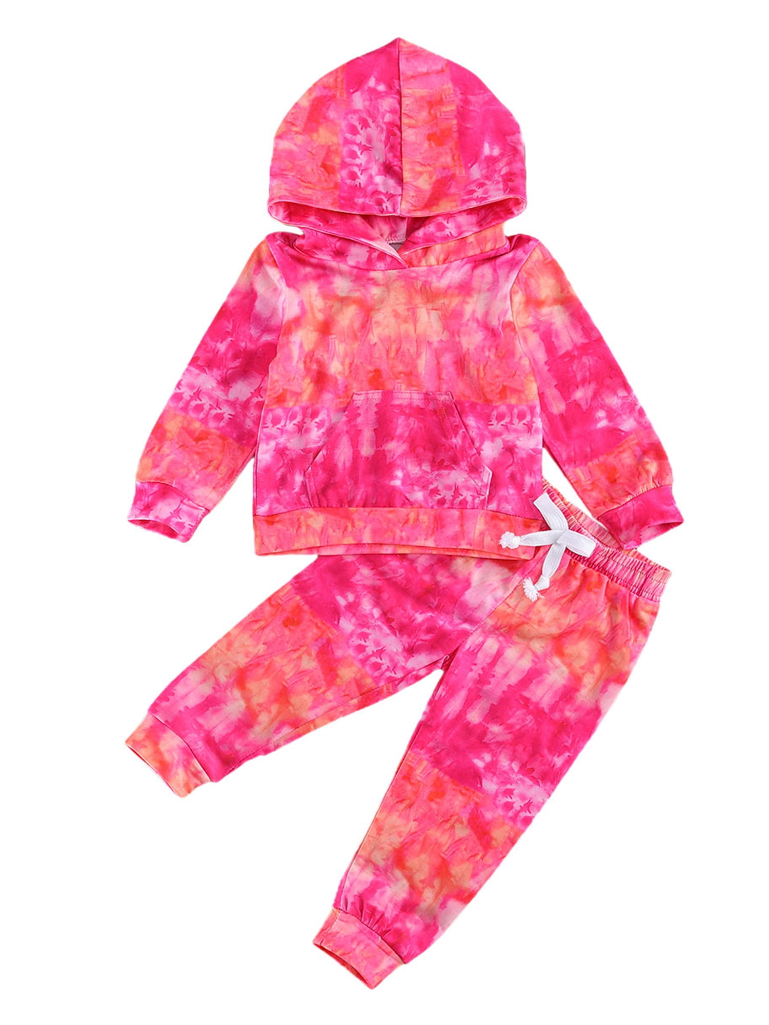 Emmababy Toddler Girls Tie Dye Clothes Sets, Baby Girl Hoodies and