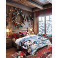 thumbnail image 4 of Christmas Watercolor Flannel Blanket for Bed,Travel and Camping, Hat Snowman Pine Tree Blue Snow Scene Super Soft Cozy Blanket for All Seasons 50"x60", 4 of 6