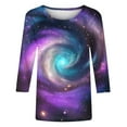 thumbnail image 6 of JTZGDY Womens 3/4 Sleeve Tops Dressy Casual Plus Size Teen Girls Cute Tie Dye Starry Sky Oversized Tunic Blouse Crewneck Basic Graphic T-Shirts Fashion 2025 Outfit Clothes Multicolor#10 L, 6 of 6