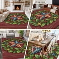 thumbnail image 3 of Rectangle Rug 5x8ft Area Rug, July 4th Retro American Star Area Rugs for Living Room Bedroom, Country Star Berry Leaf Wreath Floor Mat Non-Slip Non-Shedding Carpet Indoor Accent Rugs, 3 of 9