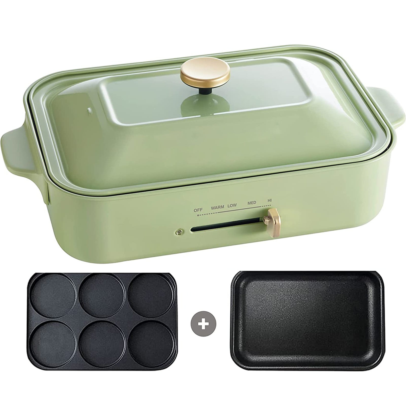 Multifunctional Compact Electric Griddle With 2 Plates for Eggs Bacon