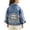 Z09-Blue, variant on Toddler Girls Denim Jacket, Chest Flap Pockets Heavyweight Button Down Sequin Flower Casual Trucker Jeans Coats for Kids Blue Size 7-8