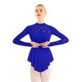 thumbnail image 2 of iEFiEL Womens Turtle Neck Long Sleeve Figure Skating Ballet Dance Leotard Dress Costume, 2 of 8