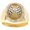 10kt Yellow Gold Gents Racing Ring with Diamond Accents