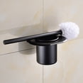 thumbnail image 3 of OUNONA Stylish Black Aluminum Toilet Brush Holder with SpaceSaving Design for Modern Bathroom 6.5 inches, 3 of 8