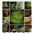 thumbnail image 3 of Ambesonne Spa Shower Curtain, Stone Herbal Botanic Plant, 69"Wx70"L, Green White and Brown, 3 of 3