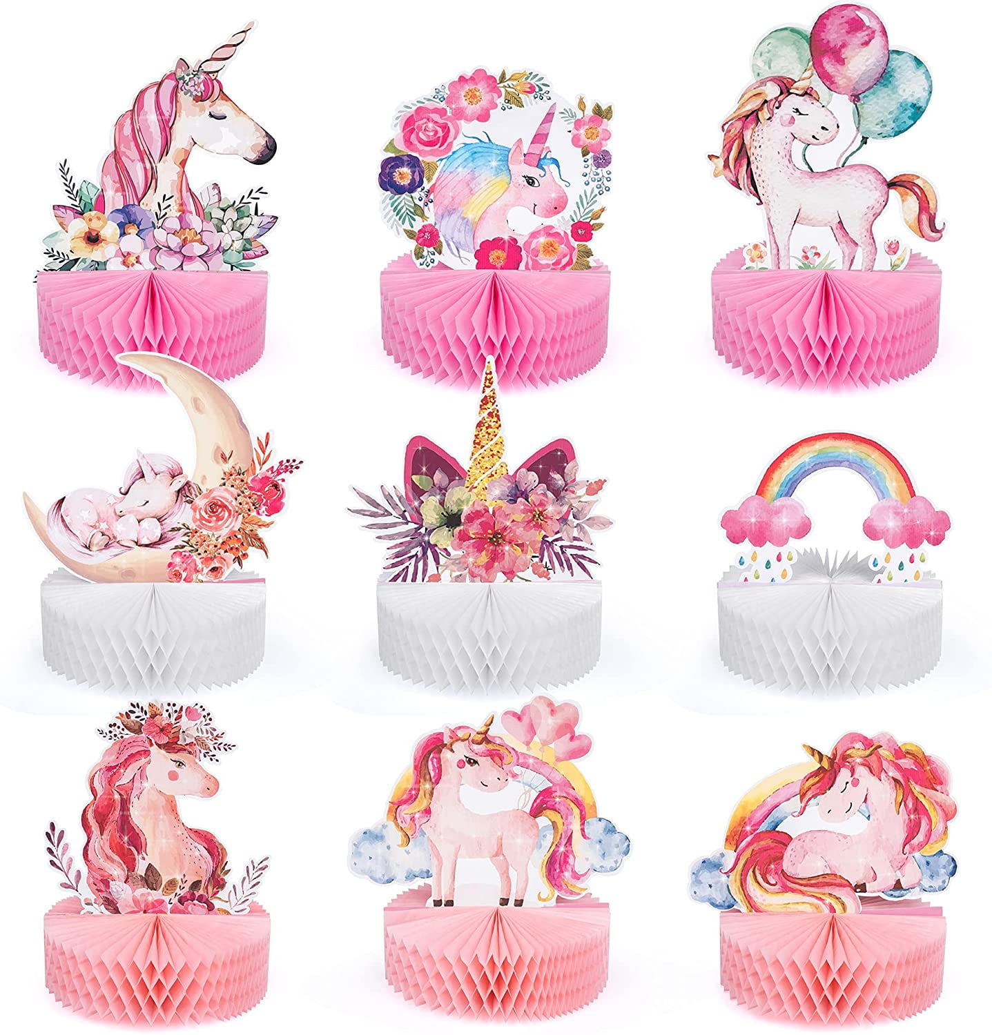 Rainbow Unicorn Honeycomb Centerpieces Table Decorations - Temu