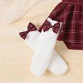 thumbnail image 4 of Kaprioy My First Easter Baby Girl Outfit Girls Clothes Solid Short Ruffle Sleeve Knitted Romper Bodysuit Plaid Skirt Shorts Bow Headband Stockings Set Cute Infant Girl Clothes, 4 of 4