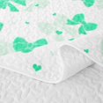 thumbnail image 5 of Erosebridal Cute Heart Bow Bed Spread Queen for Women, Mint Green Line Ribbon Queen Coverlet Set, 3pcs, 5 of 7