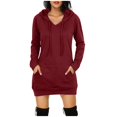 thumbnail image 1 of Sudadera con capucha y bolsillo de manga larga para mujer Fridja  nalpqowj5938, 1 of 6