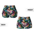 thumbnail image 5 of Xecao Colorful Flowers Print Workout Shorts for Women Soft Smooth Gym Yoga Scrunch Active Tennis Workout Running Shorts, 5 of 9