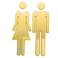 thumbnail image 5 of LEORX 2Set Restroom Sign Golden Stainless Steel Rectangular For ADA Bathroom Sign In Public Facilities, 5 of 7