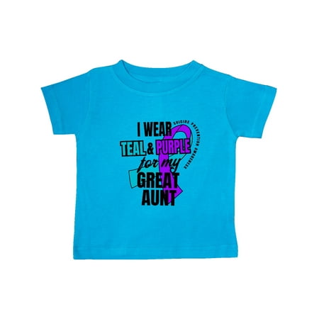

Inktastic Suicide Prevention I Wear Teal and Purple for My Great Aunt Gift Baby Boy or Baby Girl T-Shirt