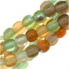 Czech Glass Druk 4mm Round 'Earthtone Color Mix Lt Green/Amber' (100)