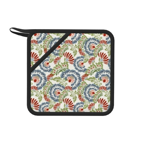 

Disketp Paisley Floral 5 Pot Holders Kitchen Insulation Mats Heat Resistant Pot-Holder Oven Anti-Scald Pads for Cooking Baking 7.1*7.1inch