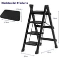 thumbnail image 2 of Set de 2 Escaleras Plegables Multifuncionales Bluelander, Tipo Tijera 4 Peldaños, Antideslizante, Negro, 2 of 5