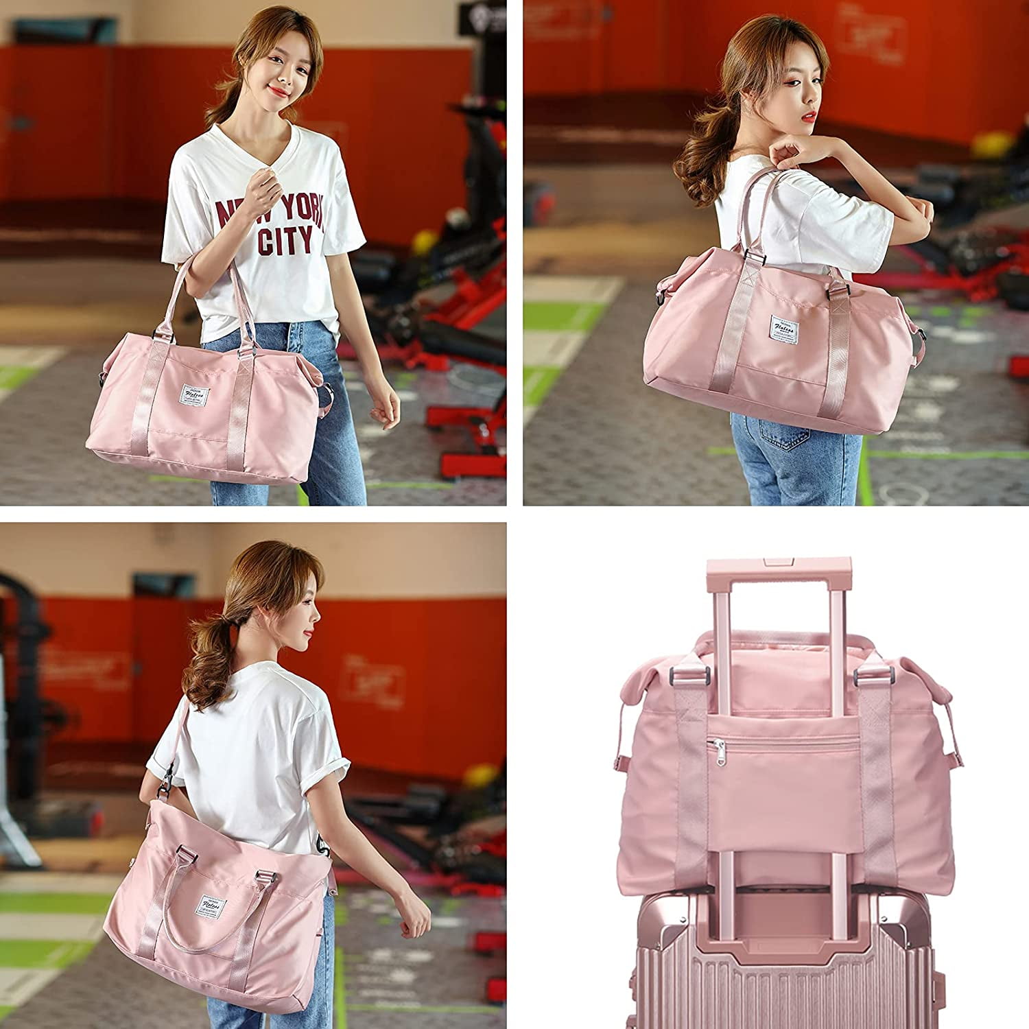 Gym Bag Sports Duffle Bag Training Handbag Travel Holdall Weekend Bags with Shoulder Strap for Men Women 