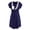 Navy blue, variant on Women Maternity 3 in 1 Delivery/Labor/Nursing Nightgown Short Sleeve Pleated Maternity Sleepwear for Breastfeeding Hospital Sleep Dress,,S-2XL