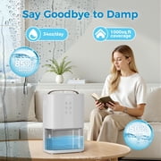 KLOUDIC Dehumidifier for Home, 90 oz Portable Water Tank,Sleep Mode,Timer,Washable Filter,Ultra Quiet Small Dehumidifiers for Bathroom Bedroom with Auto Shut off