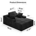 thumbnail image 5 of Noelse 67" Oversized Chaise Lounge, Corduroy Floor Sofa with Pillows, Deep Seat Comfort for Living Room, Black, 5 of 10