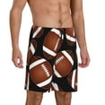 thumbnail image 2 of Gaeub Brown Football On Black Printed Men's Short Pajama Pants, Lightweight Lounge & Sleep Bottoms Keep You Cool - 3X-Large, 2 of 9