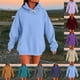 thumbnail image 1 of Sudaderas de moda,Sudadera informal con capucha para mujer, color liso, cuello redondo, manga larga, corte holgado, mezcla de poliéster, ropa de calle cómoda para uso diario, sopatenor, 1 of 9