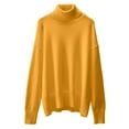 thumbnail image 4 of RMGVDSD Fall Sweaters For Women Plus Size Tops Winter Clothes Long Sleeve Shirts Fall Outfits Turtleneck Knitted Sweater Solid Color Soft Pullover Sweater Top /Yellow, 4 of 4