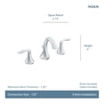 thumbnail image 3 of Moen Eva Brushed Nickel Two-Handle High Arc Widespread Bathroom Sink Faucet for 3-Hole Setups with Valve Included, 3 of 8