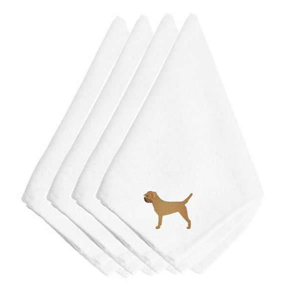 Border Terrier Embroidered Napkins Set of 4