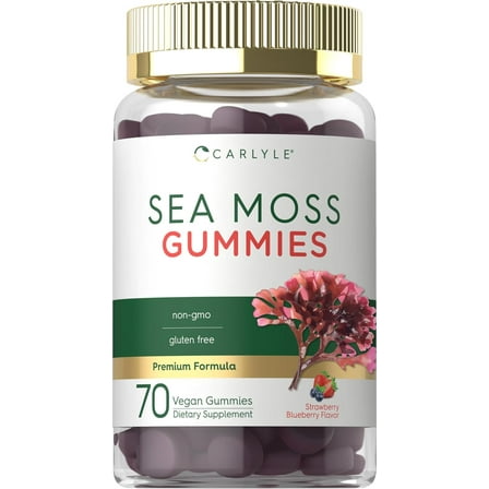 Sea Moss Gummies | 70 Count | Strawberry Blueberry Flavor | Supplement for Men and Women | by Carlyle