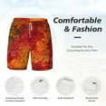 thumbnail image 5 of Gaeub Autumn Leaf Mens Swim Trunks Stretch Beach Shorts Quick Dry for Men Swim Shorts Swimwear with Pockets- Small, 5 of 9