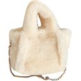 thumbnail image 1 of Bolso de mano esponjoso para mujer, bandolera de felpa, moda Otoño Invierno, piel sintética de lujo, bolso suave para niñas, bolso Hobo grande, 1 of 5