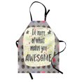thumbnail image 1 of Inspirational Apron, Do More of What Makes You Hand Lettering Words on Creative Background, Unisex Kitchen Bib with Adjustable Neck for Cooking Gardening, Adult Size, Multicolor, by Ambesonne, 1 of 4