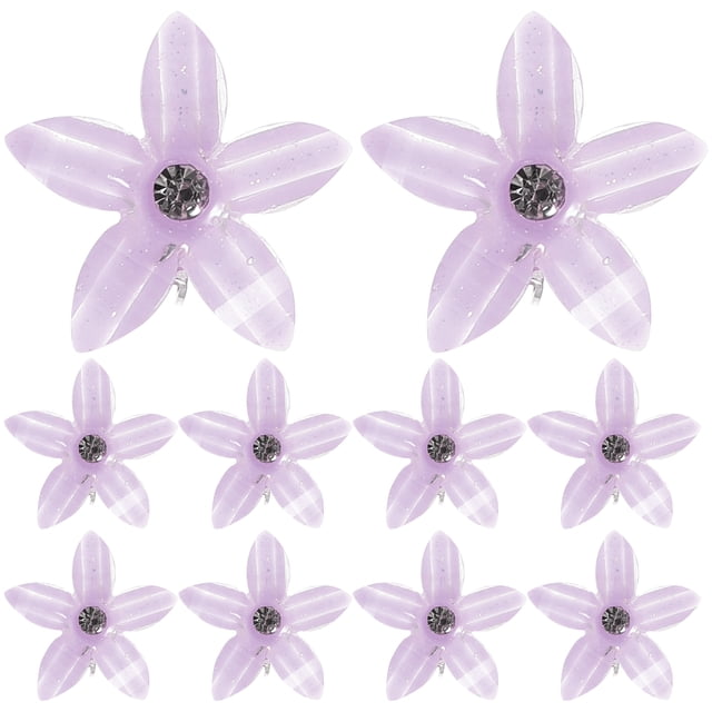10 mini pinzas para el pelo con forma de flor, con diamantes de imitación, para niñas.