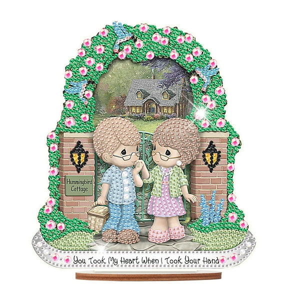 Diamond Art Painting Ornament, Glasses Dating Couple Desktop Decorations Special Shape Diamond Art for Home Decor Ornaments and Gifts