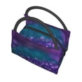 thumbnail image 5 of Vsdgher Purple and Green Glitter Print Insulated Reusable Bags with Sturdy Zipper and Handles, Foldable Totes for Hot or Cold Food Bring or Delivery, 5 of 8