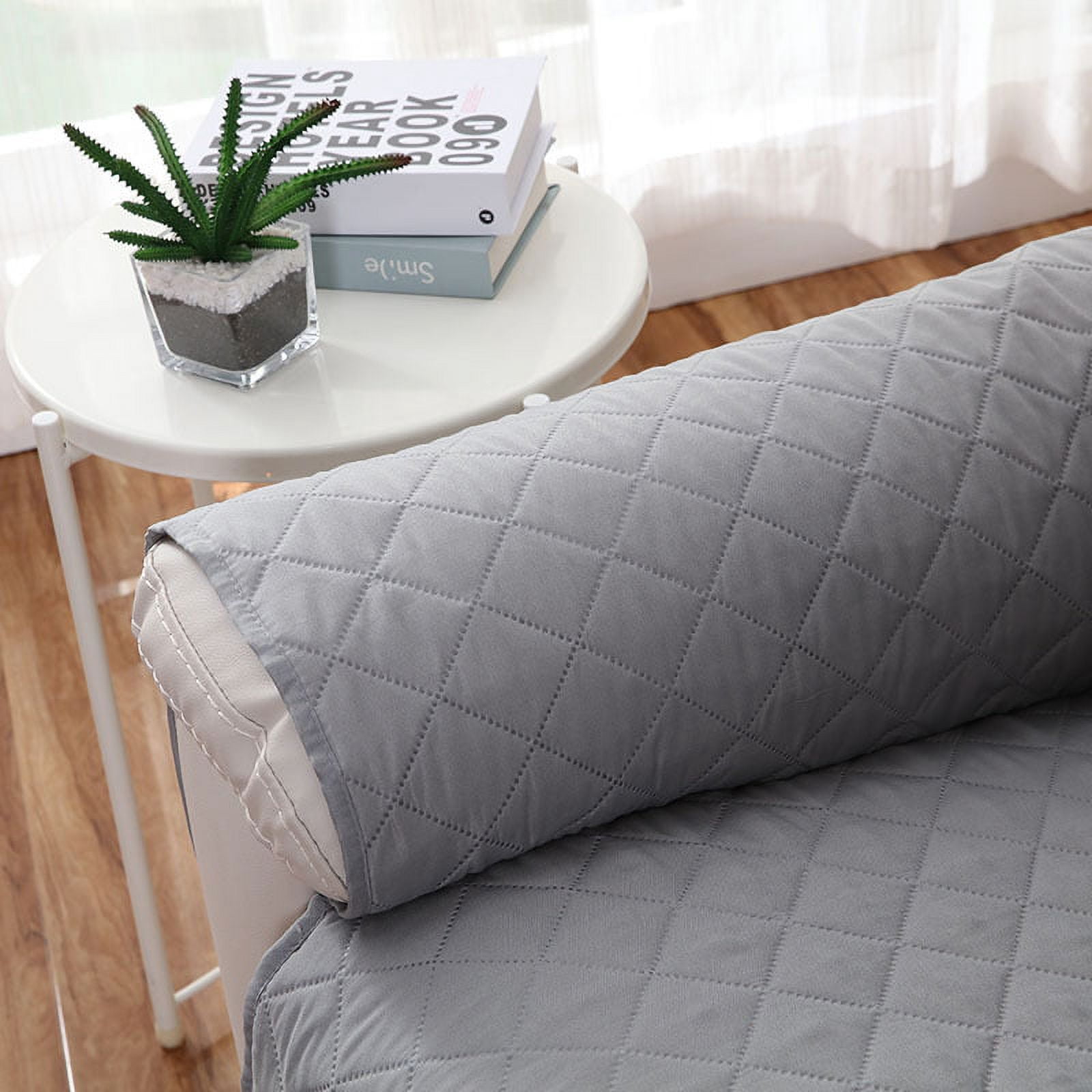 Nvzi -b Couch Cover Solid Color Sofa cushion Grey Reclining Chair Cover for Living Room Sofa Easy Fit Washable Furniture Sofa Protector(21.65*78.74inch)