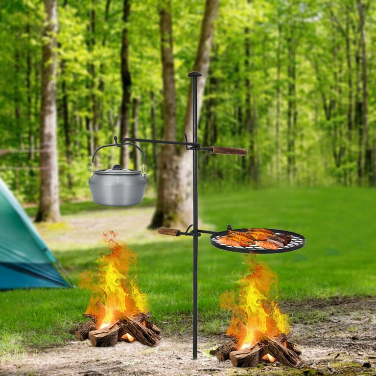YIYIBYUS Campfire Grill Adjustable Swivel Charcoal BBQ Grill for