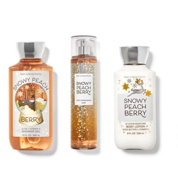 Bath and Body Works Snowy Peach Berry Daily Trio Winter 2020