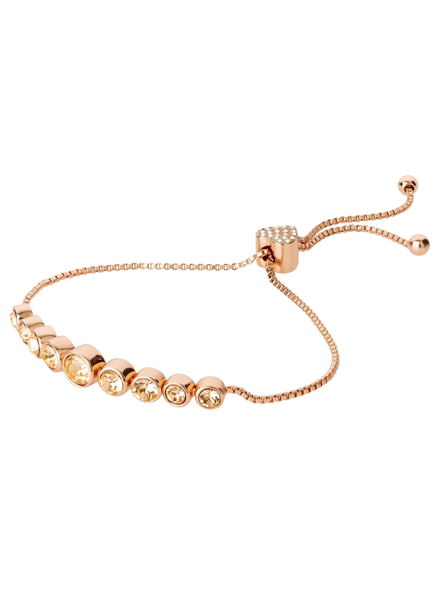 Believe by Brilliance - 14KT GOLD FLASH PLATED PEACH CRYSTAL BOLO ...