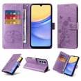 thumbnail image 2 of Designed for Samsung Galaxy S23 FE Case Wallet,Women Flip Folio Cover with Butterfly & Flower Embossed PU Leather Stand Credit Card Holders Slots Wrist Strap Shockproof Phone Case,Purple, 2 of 9