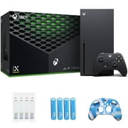 Microsoft Xbox Series X 1TB SSD Gaming Console with 1 Xbox Wireless Controller - Black, 2160p Resolution, 8K HDR, Wi-Fi, w/Silicone Controller Cover Skin + Batteries and Charger Accessories Set