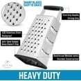 thumbnail image 2 of Zulay Kitchen Box Grater Stainless Steel 4 Sided Cheese Grater Box with Handle, 2 of 7