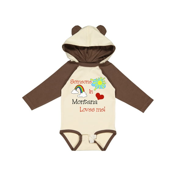 Inktastic Someone in Montana Loves Me Boys or Girls Long Sleeve Baby Bodysuit