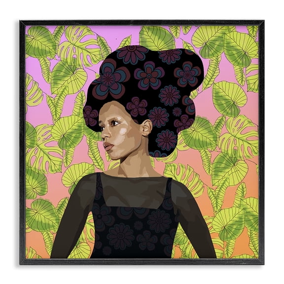 Stupell Industries Eclectic Whispers Of Bloom Black Framed Giclee Art, 12 x 12, by Lynnda Rakos